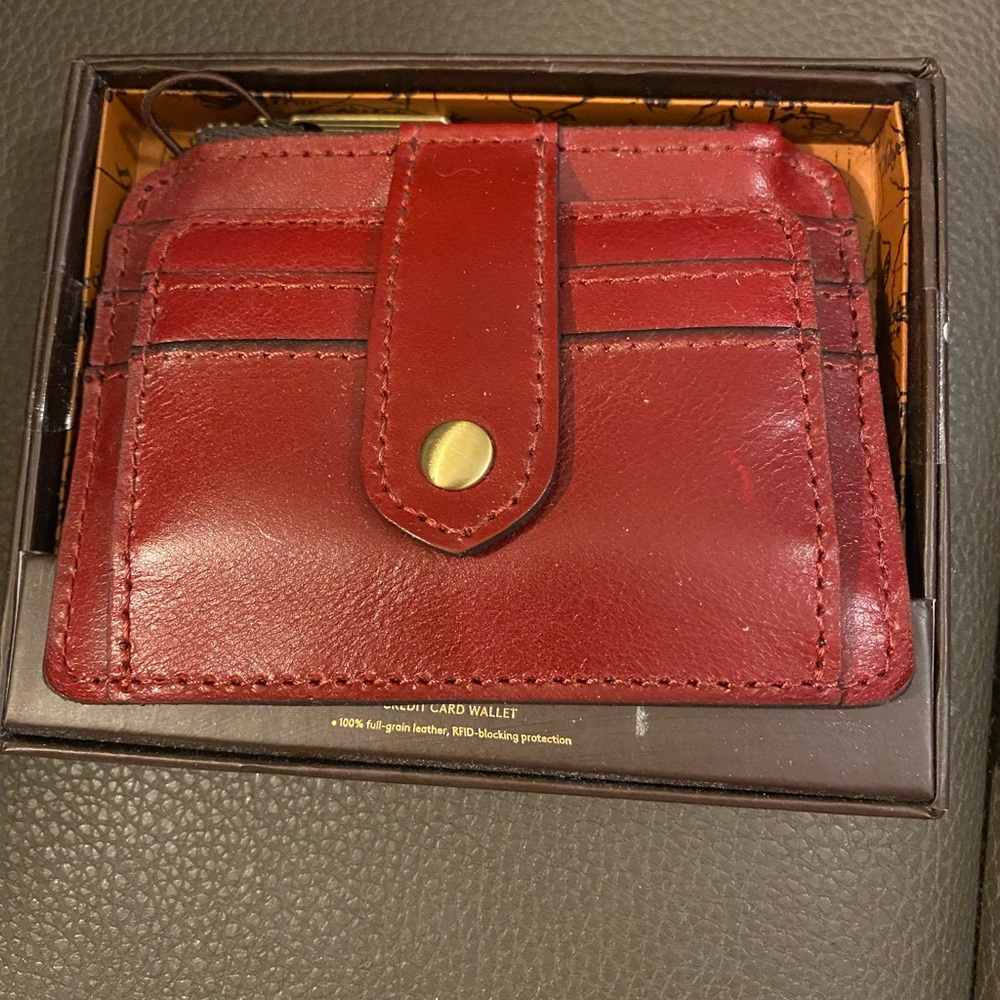 Patricia Nash Red Leather Card Holder